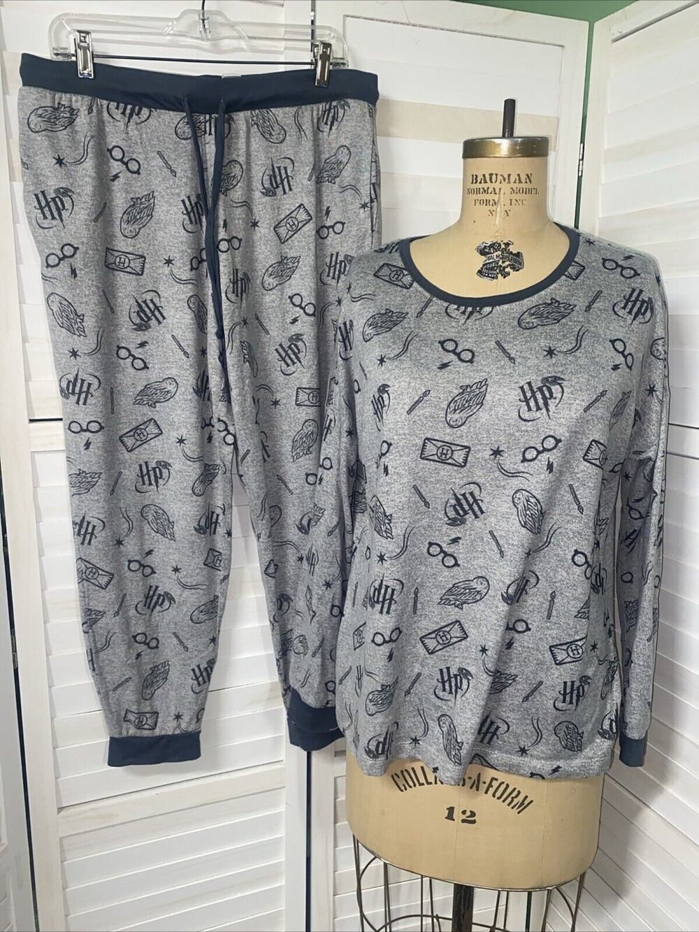 Harry Potter Women’s Wizarding World Character Sleep Pajama Set Gray Large